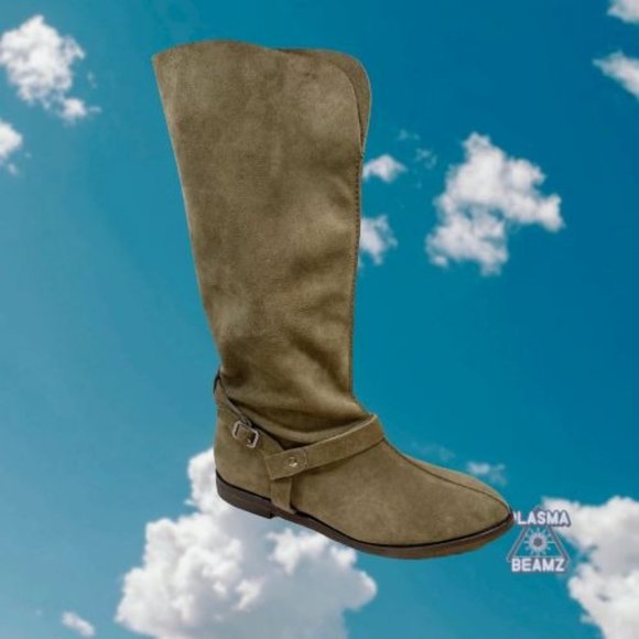 Johnston & Murphy Tan Thick Suede Leather Knee High Boots 9 - Picture 2 of 11